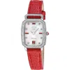 Gv2 Pavia Diamond Leather Strap Watch, 25mm X 29mm In Red