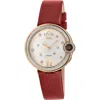 Gv2 Perugia Diamond Leather Strap Watch, 33mm In Red