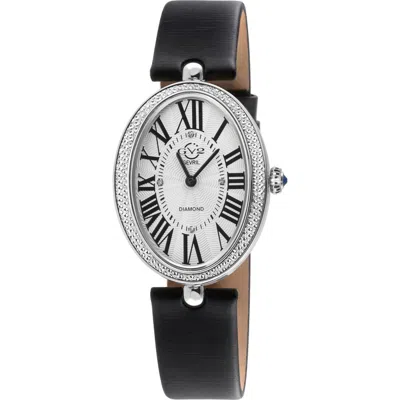 Gv2 Piazza Diamond Accent Leather Strap Watch, 29mm X 38mm In Black