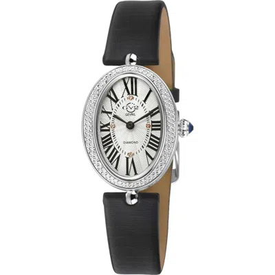 Gv2 Piazza Navona Diamond Dial Leather Strap Watch, 29mm X 38mm In Black