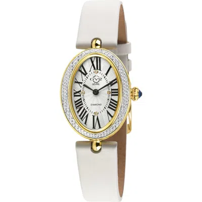 Gv2 Piazza Navona Diamond Dial Leather Strap Watch, 29mm X 38mm In White