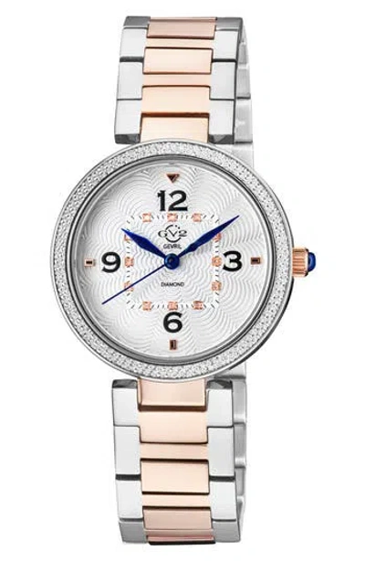 Gv2 Piemonte Diamond Dial Bracelet Watch, 36mm In White