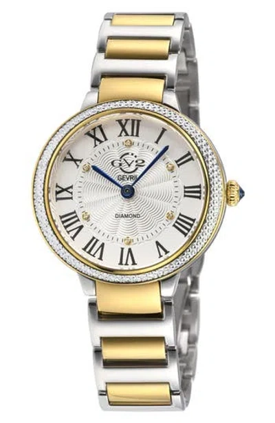 Gv2 Rome Brillante Diamond Bracelet Watch, 36mm In Two Toned Ss/ipyg