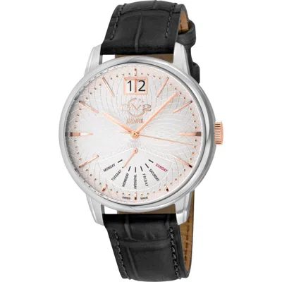 Gv2 Rovescio Croc Embossed Leather Strap Watch, 42mm In Black