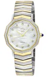 Gv2 Spello Ii Women's Ip Gold Case, White Mop Dial, Two Toned Ss/ipyg Bracelet Watch In Multi