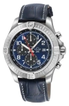 Gv2 T38 Chronograph Croc Embossed Leather Strap Watch, 45mm In Blue