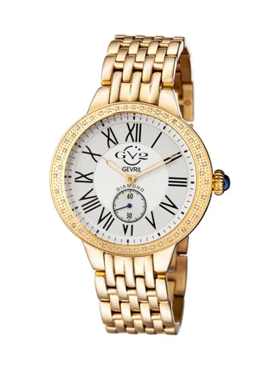 Gv2 Women's Astor Goldtone Stainless Steel & 0.227 Tcw Diamond Bracelet Watch In Brown