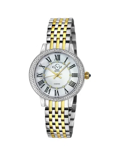 Gv2 Women's Astor Iii 34mm Two-tone Stainless Steel, Mother Of Pearl & 0.06 Tcw Diamond Bracelet Watch In Gold