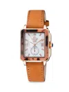 Gv2 Women's Bari Tortoise 30mm Stainless Steel, Mother Of Pearl & Diamond Suede Strap Watch In Sapphire