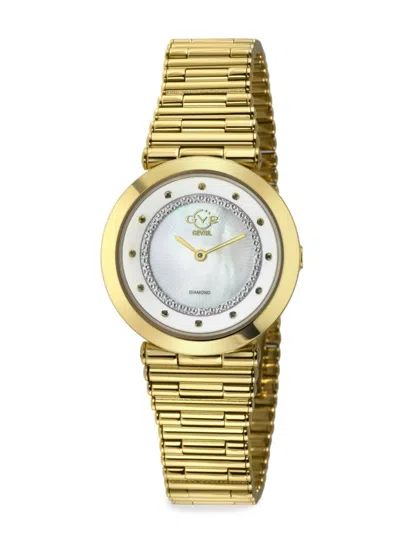 Gv2 Women's Burano 34mm Ip Yellow Goldtone Stainless Steel & Multi Stone Bracelet Watch
