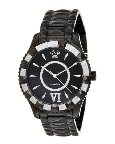 Gv2 Women's  Venice Collection Swiss Diamond Watch In Black