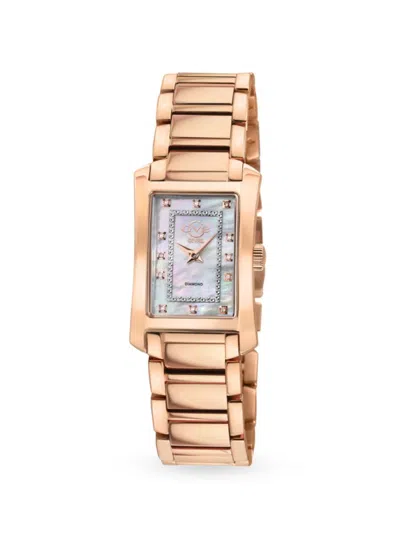 Gv2 Women's Luino 23mm Ip Stainless Steel, Mother Of Pearl & Diamond Bracelet Watch In Sapphire
