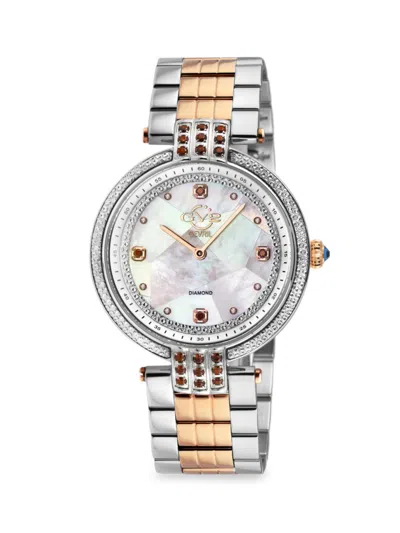 Gv2 Women's Matera 35mm Stainless Steel & 0.04 Tcw Diamond Bracelet Watch In Sapphire