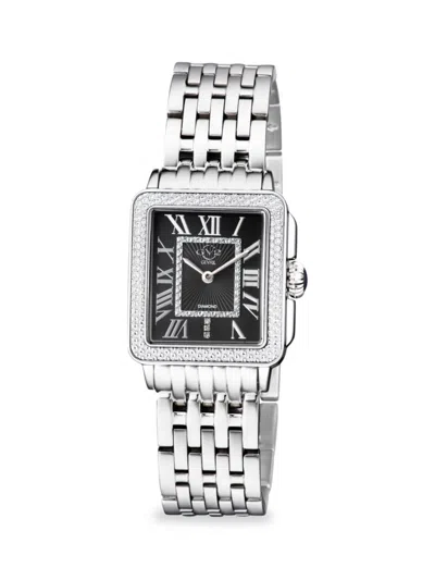 Gv2 Women's Padova 27mm Stainless Steel & Diamond Bracelet Watch In Black