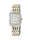 Gv2 Women's Padova Gemstone 27-30mm Two Tone Stainless Steel, Diamond & Multi-stone Bracelet Watch In Black
