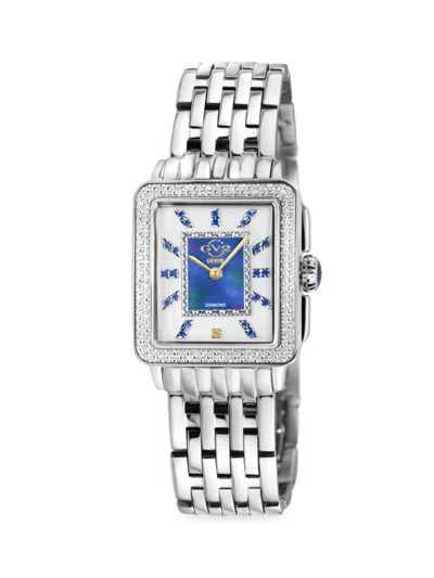 Gv2 Women's Padova Stainless Steel, Gemstone & Diamond Bracelet Watch In Rose