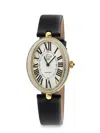 Gv2 Women's Piazza Navona Ip Goldtone Stainless Steel, 0.02 Tcw Diamond & Leather-strap Watch/29mm X 38m In Black