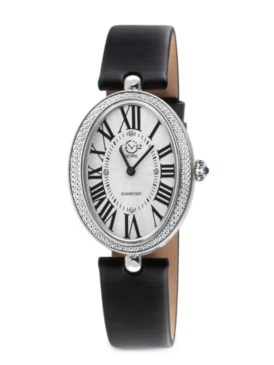 Gv2 Women's Piazza Navona Stainless Steel & Leather Strap Watch/38mm In Black
