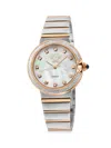 Gv2 Women's Sorrento 32mm Two Tone Stainless Steel, Mother Of Pearl & Diamond Bracelet Watch In Sapphire