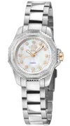 Gv2 Womens Cortina 316l Stainless Steel, White Mop Dial, 316l Stainless Steel Bracelet. In Metallic