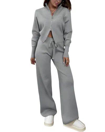 Gvibi 2pc Cardigan & Pant Set In Gray