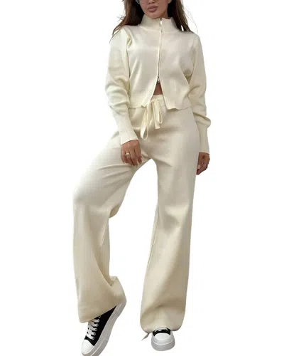 Gvibi 2pc Cardigan & Pant Set In Neutral