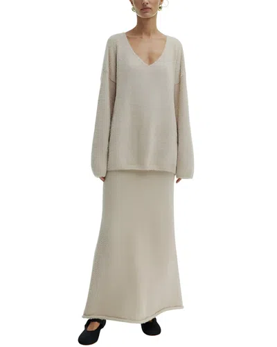 Gvibi 2pc Pullover & Skirt Set In White