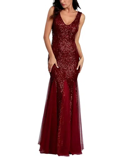 Gvibi Embellished Maxi Dress In Burgundy