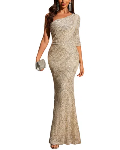 Gvibi Embellished Maxi Dress In Neutral