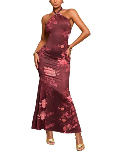 Gvibi Midi Dress In Burgundy