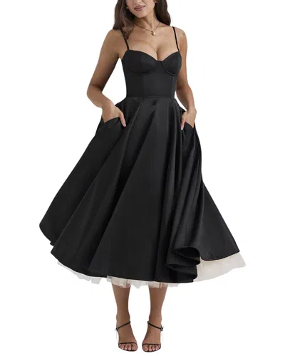 Gvibi Solid Midi Dress In Black