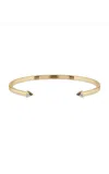 Gwen Beloti 14kt Yellow Gold Essence Bezel Trillion Diamond Cuff Bangle In Gold