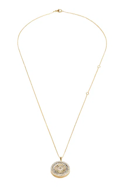 Gwen Beloti 14kt Yellow Gold Woven Essentia Trio Set Diamond Pendant Necklace