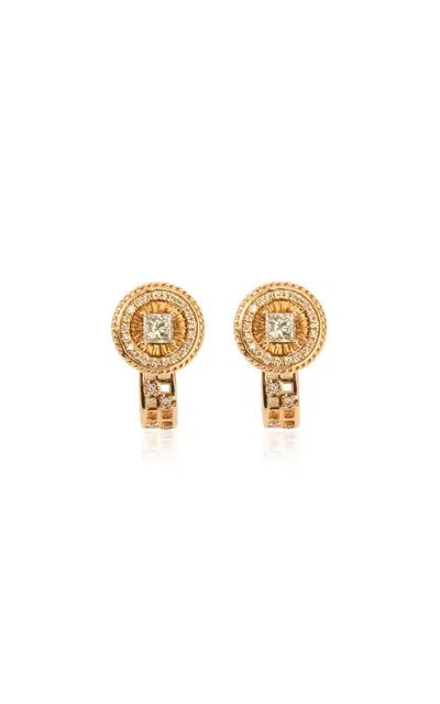 Gwen Beloti 14kt Yellow Gold Woven Open Diamond Stud And Jacket Earrings