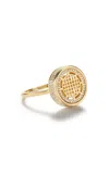 Gwen Beloti 14kt Yellow Gold Woven Open Pave Diamond Ring