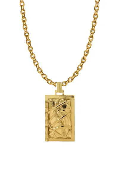Gwen Beloti 18kt Gold Plated Vira Woven Pendant Necklace