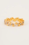 Gwen Beloti Gold Block Stone Ring In Gold