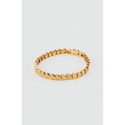 Gwen Beloti Heart Etched Link Bracelet In Gold