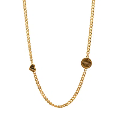 Gwen Beloti Jewelry Men's Gold Double Spaced Love Charm Necklace