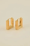 Gwen Beloti Lina Boxy Rectangle Hoop Earring In Gold