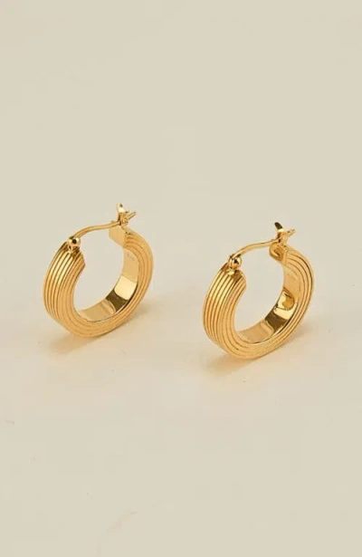 Gwen Beloti Lina Boxy Round Hoop Earring In Gold