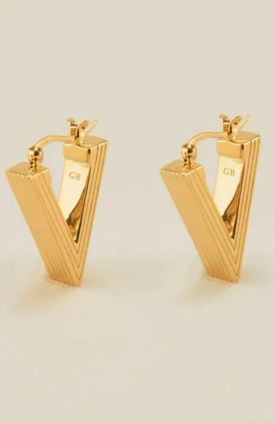 Gwen Beloti Lina Boxy Triangle Hoop Earring In Gold