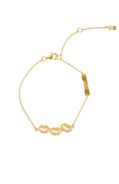 Gwen Beloti Lip Love Charm Bracelet In Gold