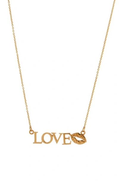 Gwen Beloti Lip Love Necklace In Gold