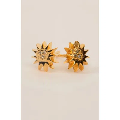 Gwen Beloti Starburst Stud Earrings In Gold