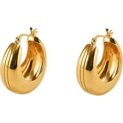 Gwen Beloti Stripe Dome Hoop Earring In Gold
