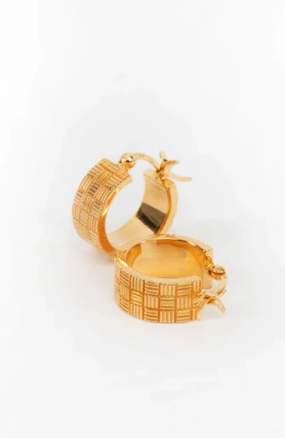 Gwen Beloti Woven Hoop Earrings In Gold