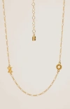 Gwen Beloti Xo Woven Double Charm Necklace In Gold