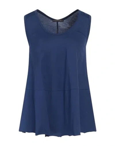 Gwhite Woman Tank Top Blue Size 8 Cotton