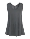 Gwhite Woman Tank Top Grey Size 8 Cotton